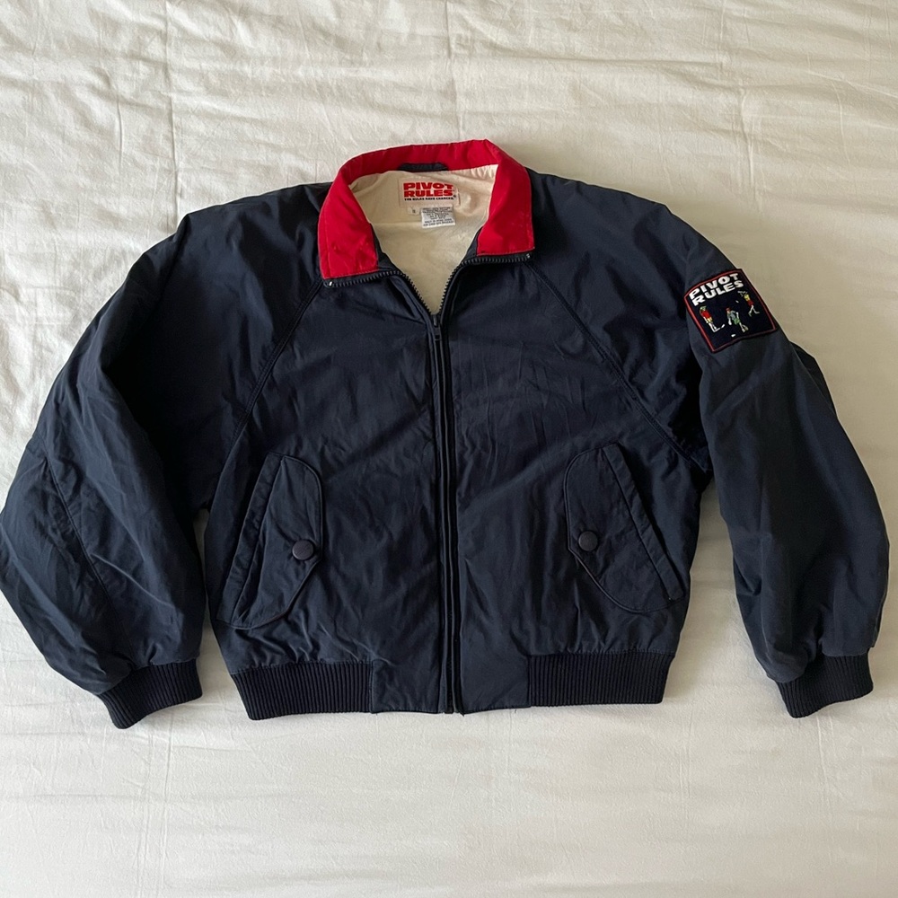 Vintage pivot rules golf bomber jacket